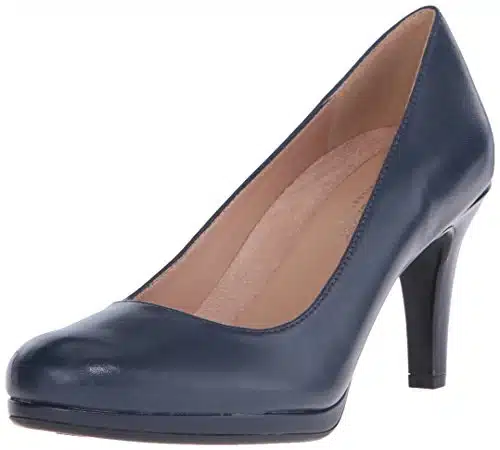 Naturalizer Womens Michelle Classic High Heel Pump ,Navy Leather ,