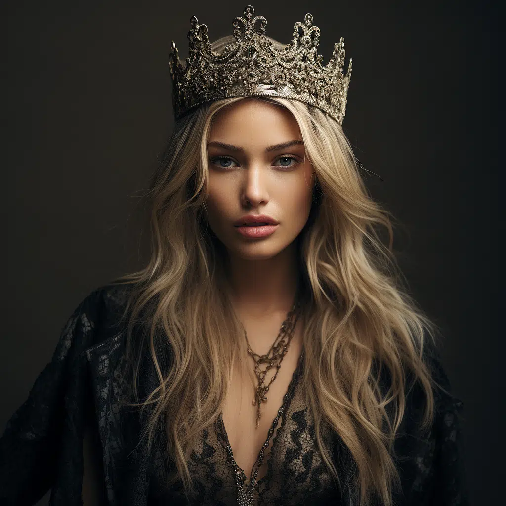 female super models wearing crowns