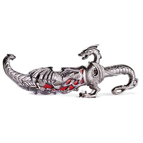 Collections Etc Decorative Cast Metal Red Dragon Knife with Sheath