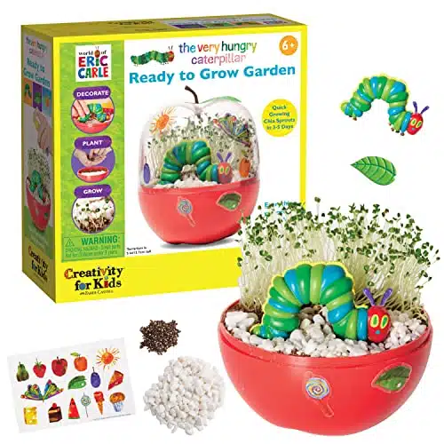 Creativity for Kids The Very Hungry Caterpillar Ready to Grow Garden [Amazon Exclusive] Science Terrarium Kit Inspired from The World of Eric Carle Books, Gifts for Kids Ages +