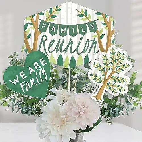 Family Tree Reunion   Family Gathering Party Centerpiece Sticks   Table Toppers   Set of