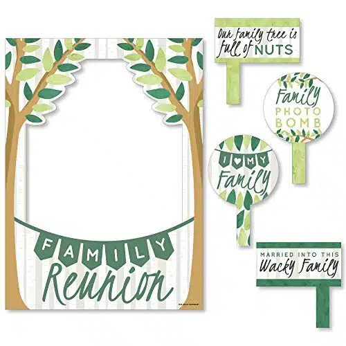 Family Tree Reunion   Family Gathering Party Photo Booth Picture Frame and Props   Printed on Sturdy Material