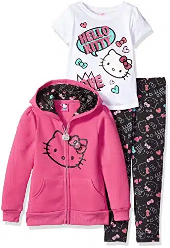 Hello Kitty Big Girls' Piece Hooded Legging Set , Pink Pink,