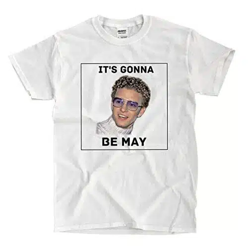 LSL Shirts Justin Timberlake It's Gonna Be May   White T Shirt (Large)
