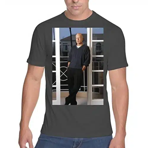 Middle of the Road Bruce Willis   Men's Soft & Comfortable T Shirt PDI #PIDP, Black, Small