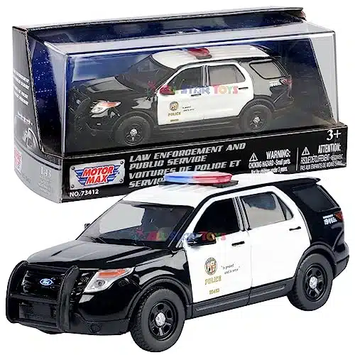 Motormax Ford Explorer Los Angeles Police Department LAPD Police Interceptor Utility Diecast Police Car wAcrylic Case