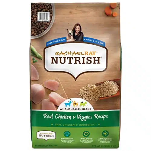 Rachael Ray Nutrish Premium Natural Dry Dog Food, Real Chicken & Veggies Recipe, Pounds (Packaging May Vary)
