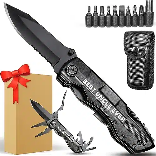 Uncle Gifts,âBEST UNCLE EVERâMultitool Knife,Stocking Stuffers for Uncle,Uncle Birthday Gifts,Best Uncle Gifts,Uncle Gifts from Niece Nephew,Uncle Christmas Gift