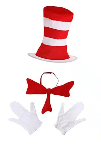elope Dr. Seuss Cat in the Hat Costume Accessory Kit for Adults Standard