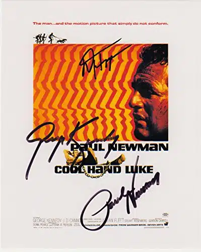 COOL HAND LUKE, Classic Movie X Cast Autograph Photo Display on Glossy Photo Paper