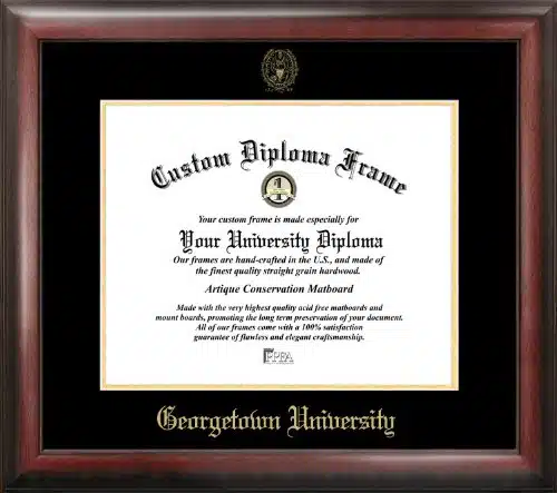 Campus Images DCGED Georgetown University Embossed Diploma Frame with Lithograph Print, x , Gold