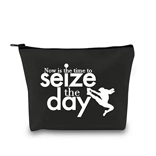 GJTIM TV Show Inspired Now is The Time to Seize The Day Musical Theatre Makeup Cosmetic Bag Gift Broadway Musical Gift (Seize The Day Black)