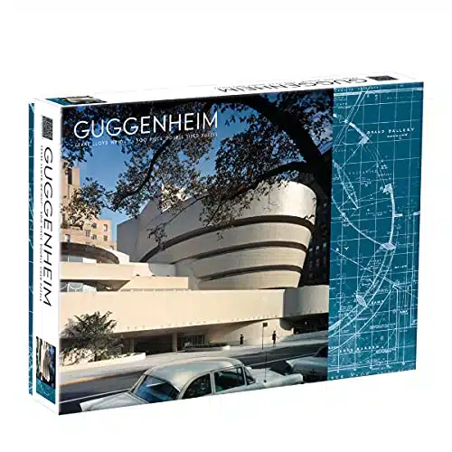 Galison Frank Lloyd Wright Guggenheim Two Sided Jigsaw Puzzle, Pieces, âxâ â Guggenheim Museum and Museum Blueprint â Challenging Family Fun â Fun Indoor Activity, Multicolor