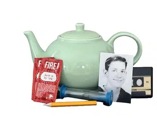 Pam's Teapot filled with Jim's Bonus Gifts from The Office