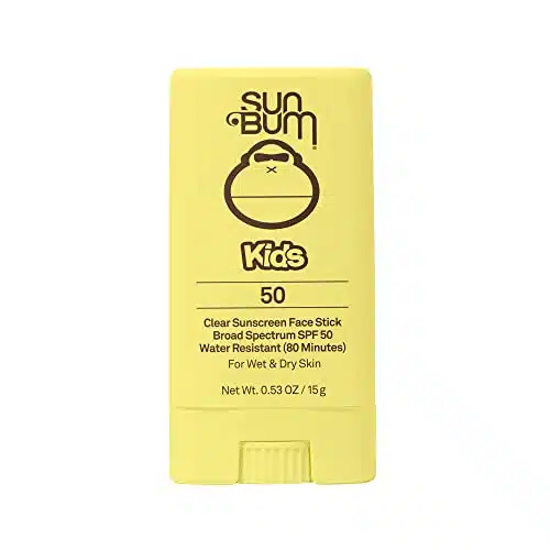 Sun Bum Kids SPF Clear Sunscreen Face Stick  Wet or Dry Application  Hawaii Reef Act Compliant (Octinoxate & Oxybenzone Free) Broad Spectrum UVAUVB Sunscreen  oz