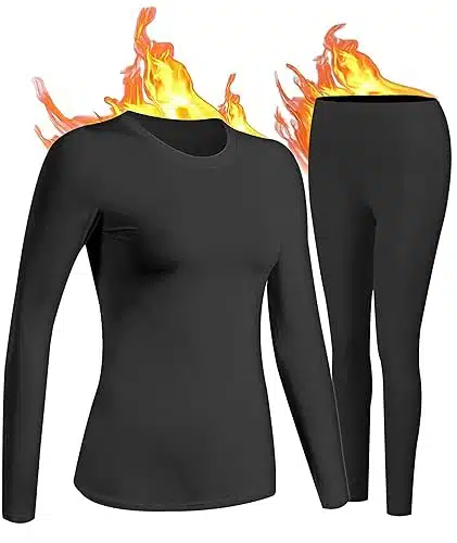 UNIQUEBELLA Womens Thermal Underwear, Thermal Base Layers Women   Ski Wear Ladies Compression Athletic Long Johns Skins Set