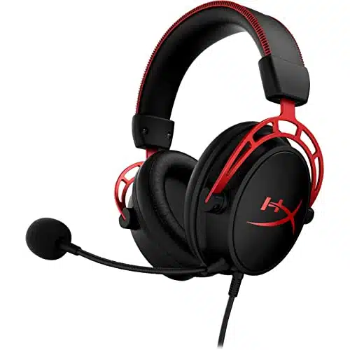HyperX Cloud Alpha   Gaming Headset, Dual Chamber Drivers, Legendary Comfort, Aluminum Frame, Detachable Microphone, Works on PC, PS, PS, Xbox One Series XS, Nintendo Switch and Mobile  Red
