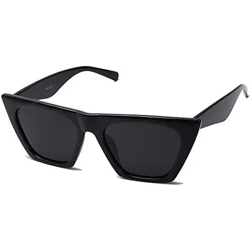 SOJOS Oversized Square Cateye Polarized Sunglasses for Women Men Big Trendy Sunnies SJ, BlackGrey