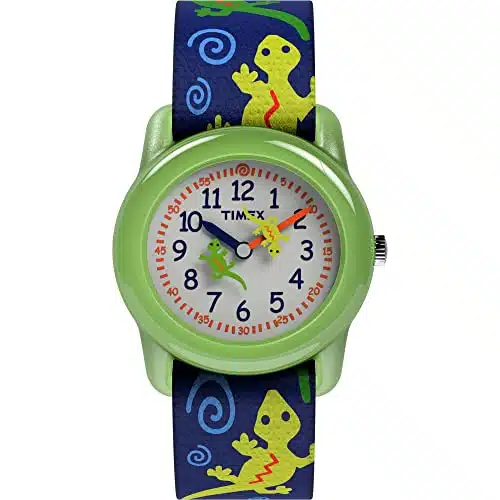 Timex Boys TTime Machines Green Geckos Elastic Fabric Strap Watch